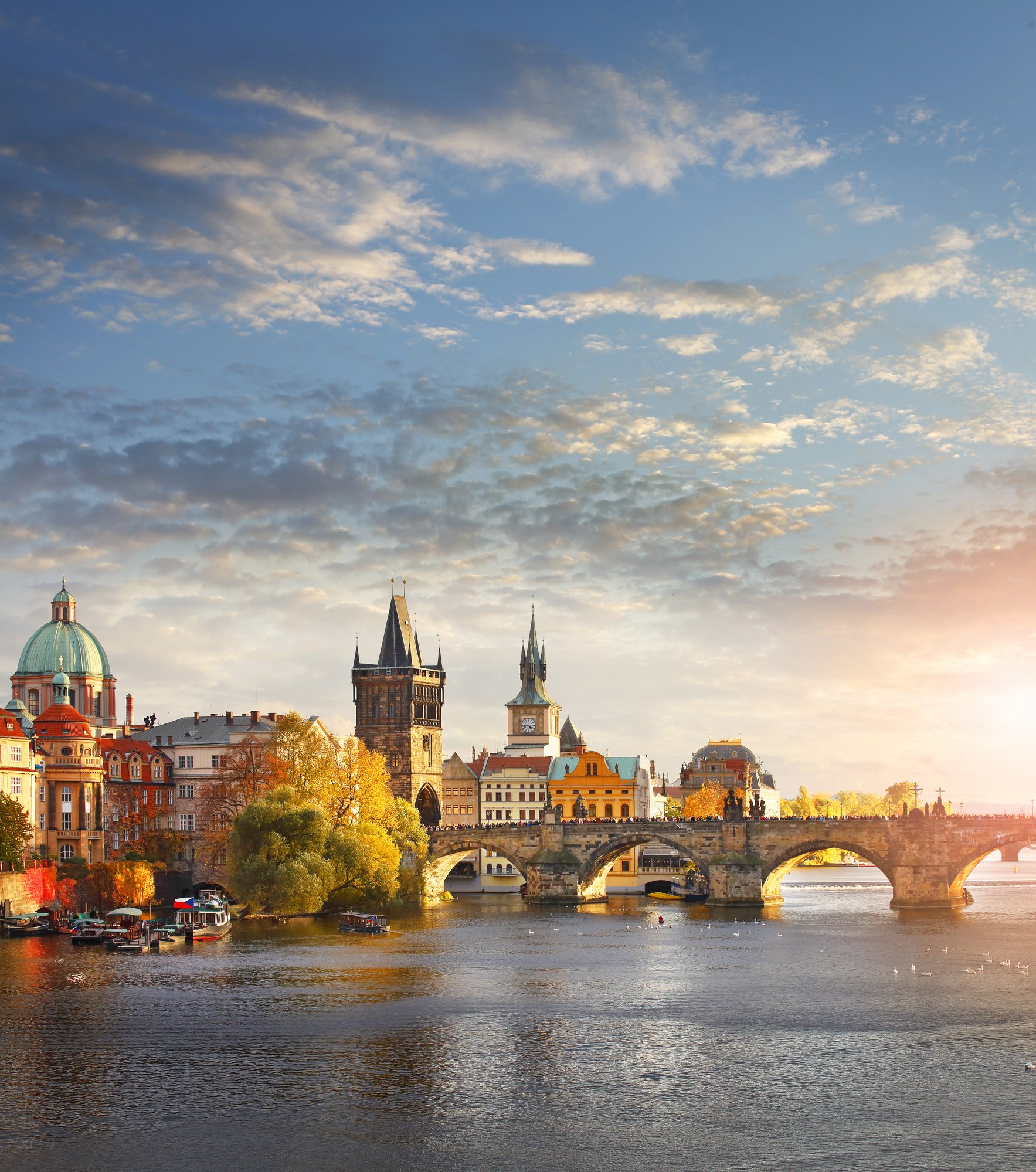 Vltava-River-Charles-Bridge-Sun-Prague Vltava-River-Charles-Bridge-Sun-Prague